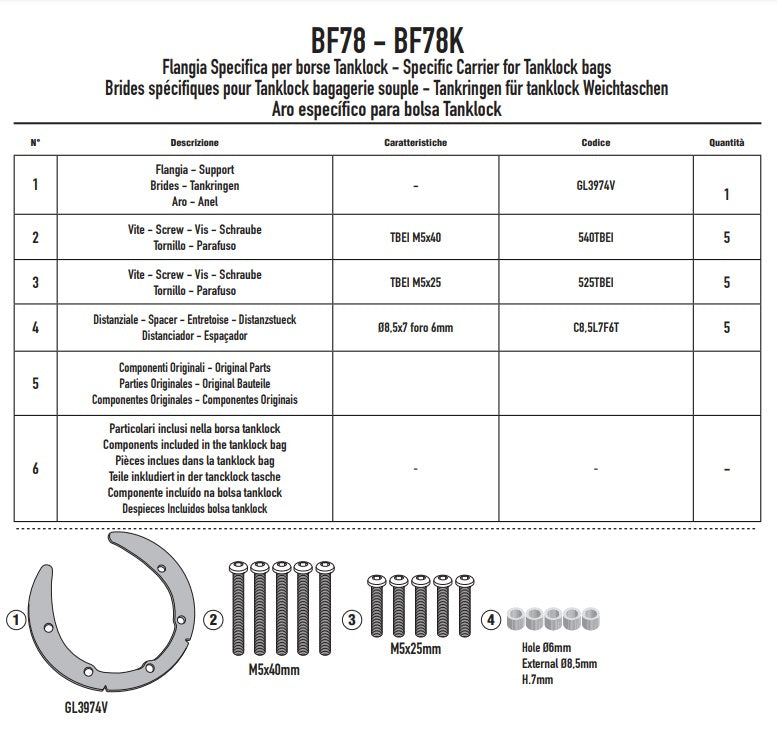 GIVI MOCOWANIE TANKLOCK - KTM DUKE 790 (18-20) / 890 (21 - 23)