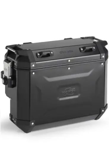 KAPPA KUFRY BOCZNE 37L LEWY I 33L PRAWY WCIĘTY MONOKEY CAM SIDE KVG37BL KVGS33BR K'VOYAGER ALUMINIOWE KOLOR CZARNY ANODOWANY BLACK LINE
