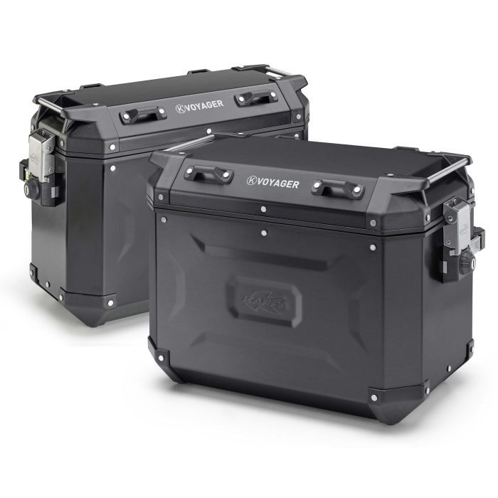 KAPPA KUFRY BOCZNE 37L PRAWY I 48L LEWY MONOKEY CAM SIDE KVG48B KVG37B K'VOYAGER ALUMINIOWE KOLOR CZARNY ANODOWANY BLACK LINE