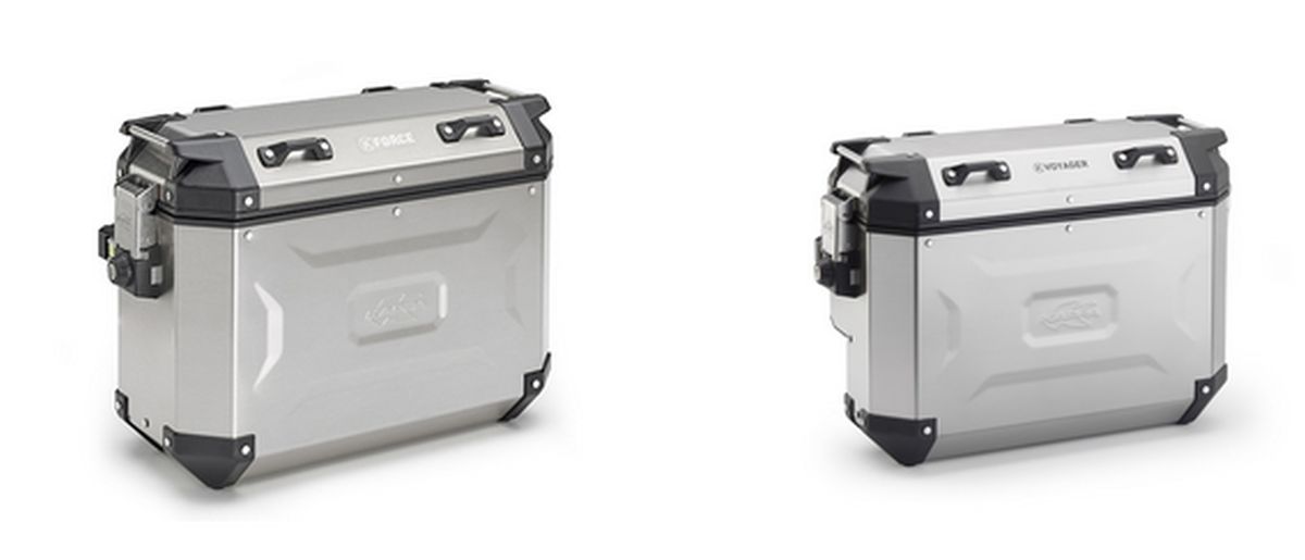 KAPPA KUFRY BOCZNE 48L MONOKEY CAM SIDE KVG48A K'VOYAGER ALUMINIOWE PRAWY / LEWY KOLOR SREBRNY