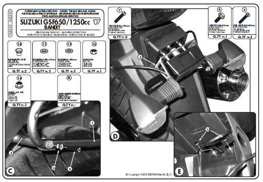 KAPPA STELAŻ KUFRÓW BOCZNYCH MONOKEY SIDE SUZUKI BANDIT 650 '07-'11 GSX 650 '08-'14 GSX 1250 '10'-16- TYLKO POD KUFRY K33N K'ROAD – zdjęcie 2
