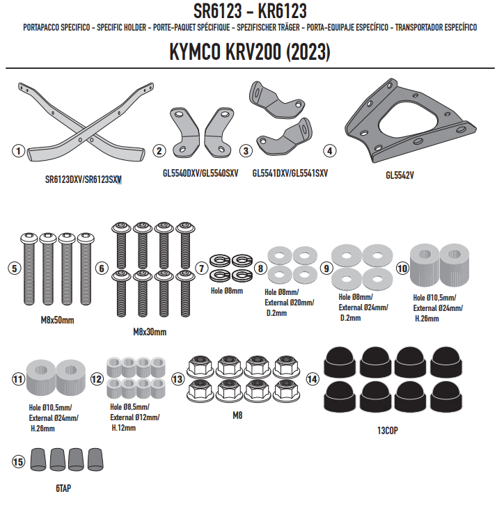 KAPPA STELAŻ KUFRA CENTRALNEGO KYMCO KRV 200 '23-'25 ( BEZ PŁYTY ) – zdjęcie 5