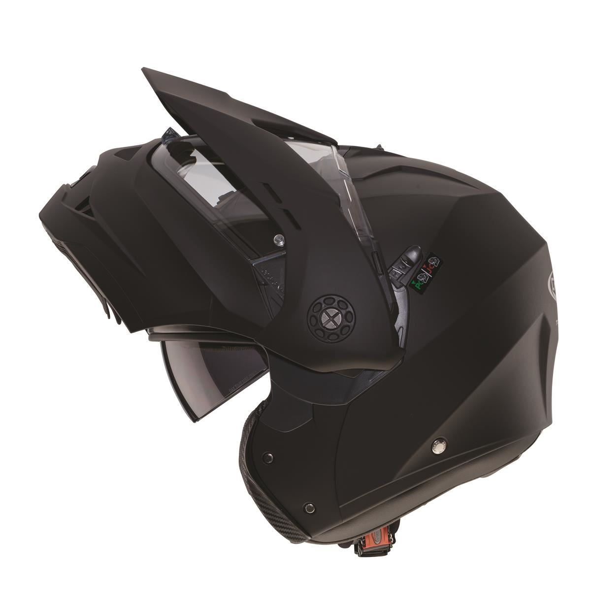 CABERG WYPRZEDAŻ KASK SZCZĘKOWY FLIP-UP ENDURO MODEL TOURMAX (PINLOCK) KOLOR CZARNY MAT (5/5 GWIAZDEK W TESTACH SHARP) (PINLOCK W ZESTAWIE) – zdjęcie 4