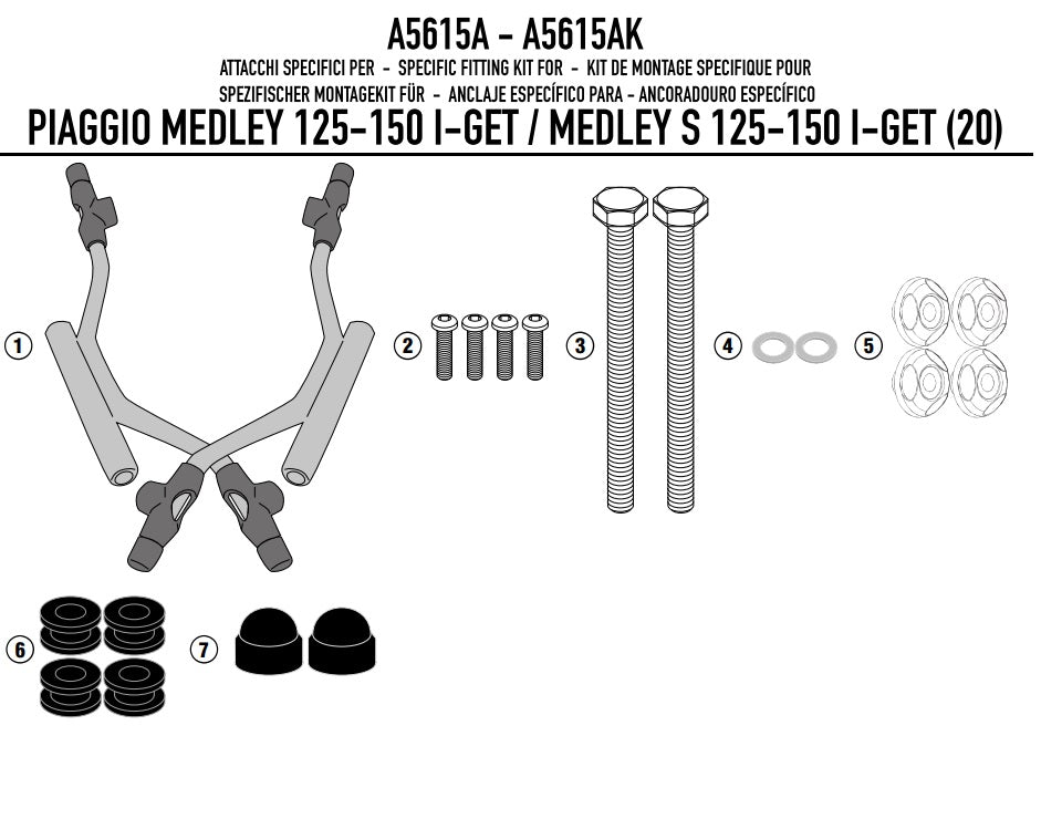 GIVI MOCOWANIE SZYBY 7057A - PIAGIO Medley 125-150 i-get / Medley S 125-150 i-get (20)