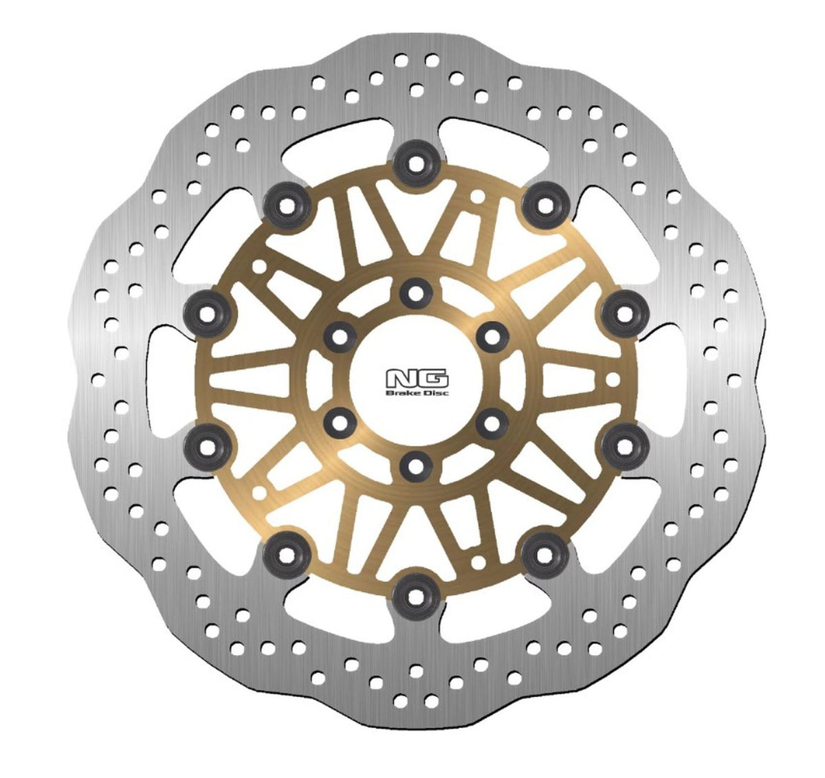NG TARCZA HAMULCOWA PRZÓD MOTO GUZZI NORGE 1200 '06-16 (320X64X5,0MM) (6X8,5MM) WAVE PŁYWAJĄCA ZŁOTY ŚRODEK