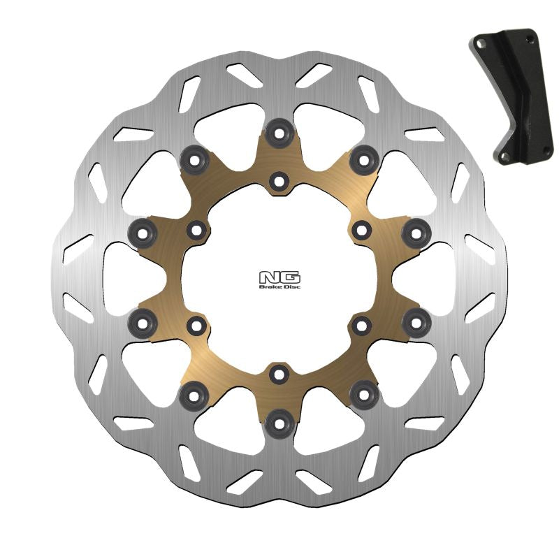 NG TARCZA HAMULCOWA Z ADAPTEREM 320MM (318X118X5MM) OVERSIZE SM SUZUKI DR-Z 250 / 400 '00-'09 , RM 125 / 250 '96-'10 , YAMAHA YZ 125 / 250 '05-'07 , YZF 250 / 400 / 450 '98-'07 , WR / WRF 250 / 400 / 450 '01-'19 , SUPERMOTO