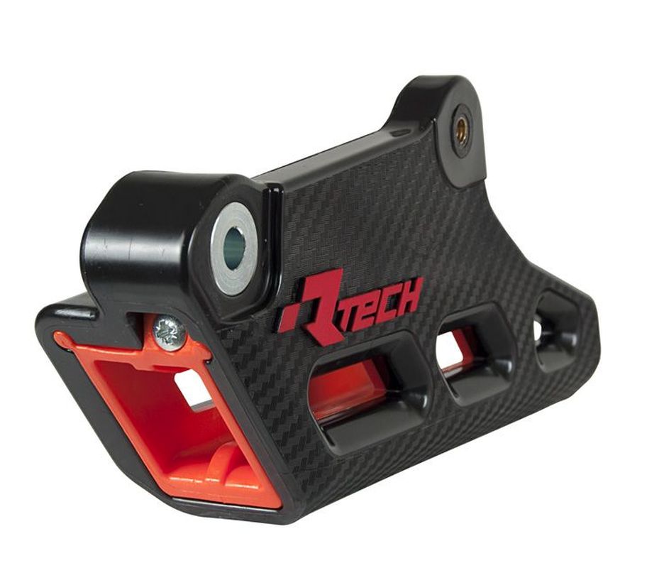 RACETECH (RTECH) PROWADNICA ŁAŃCUCHA KTM SX/SXF/XC-F 125/250/350/450 '07-'23, EXC/EXC-F/XC-W 125/250/300/350/450/500 '08-'23 MONOBLOCK R2.0 WORX Z WYMIENNYM WKŁADEM KOLOR CZARNO POMARAŃCZOWY