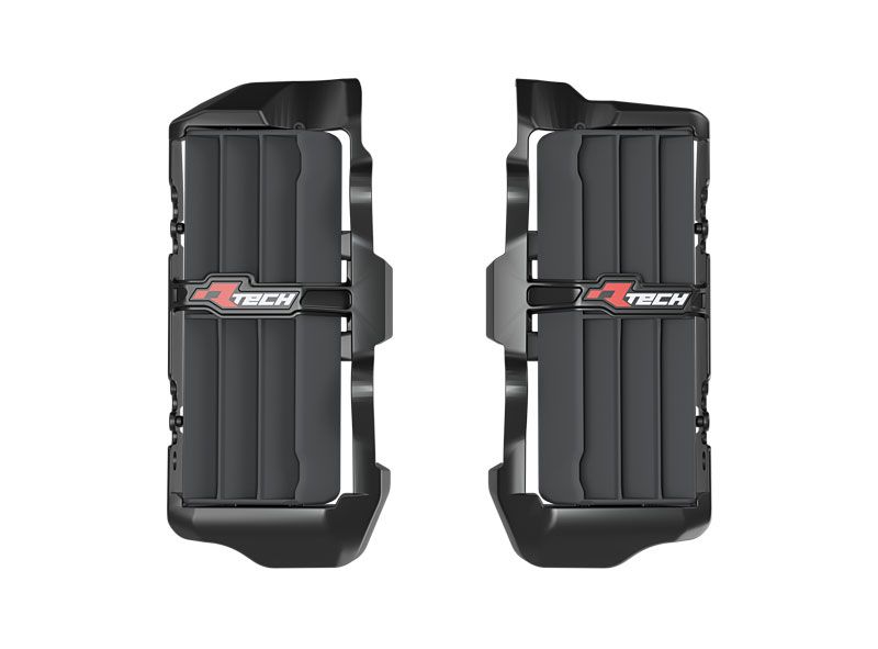 RACETECH (RTECH) OSŁONY (KRATKI) WLOTÓW CHŁODNIC POWIĘKSZONYCH BETA RR 125 / 200 / 250 / 300 X-PRO / RACE '25, RR 350 / 390 / 430 / 450 / 480 X-PRO / RACE '25, KOLOR CZARNY