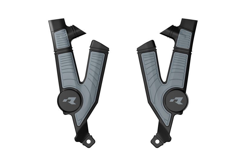 RACETECH (RTECH) OSŁONY RAMY (KOMPLET) BI-MATERIAL SUPER GRIP TALARIA STING MX4 / MX5 / TL4000 / TL5500 '23-'25 KOLOR CZARNY / SZARY