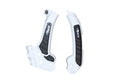 RACETECH (RTECH) OSŁONY RAMY (KOMPLET) BI-MATERIAL SUPER GRIP HUSQVARNA FC 250 / 450 '22-23, FS 450 '23-24, TC / FC 125 / 250 / 300 / 350 / 450 '23-24, TE 125 / 250 / 300 / 350 / 450 / 501 '24, TX 300 / 350 / 450 '23-24 KOLOR BIAŁY / CZARNY