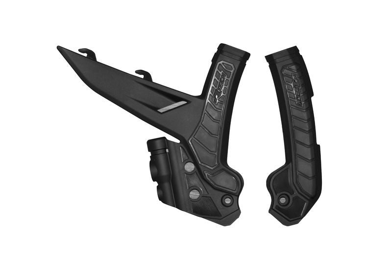 RACETECH (RTECH) OSŁONY RAMY (KOMPLET) BI-MATERIAL SUPER GRIP KTM EXC / EXCF 150 / 250 / 300 / 450 / 500 '24, SX 250 / 300 '23-24, SXF 250 / 350 / 450 '23-24, XC / XCF 125 / 250 / 300 / 350 / 450 '23-24 KOLOR CZARNY