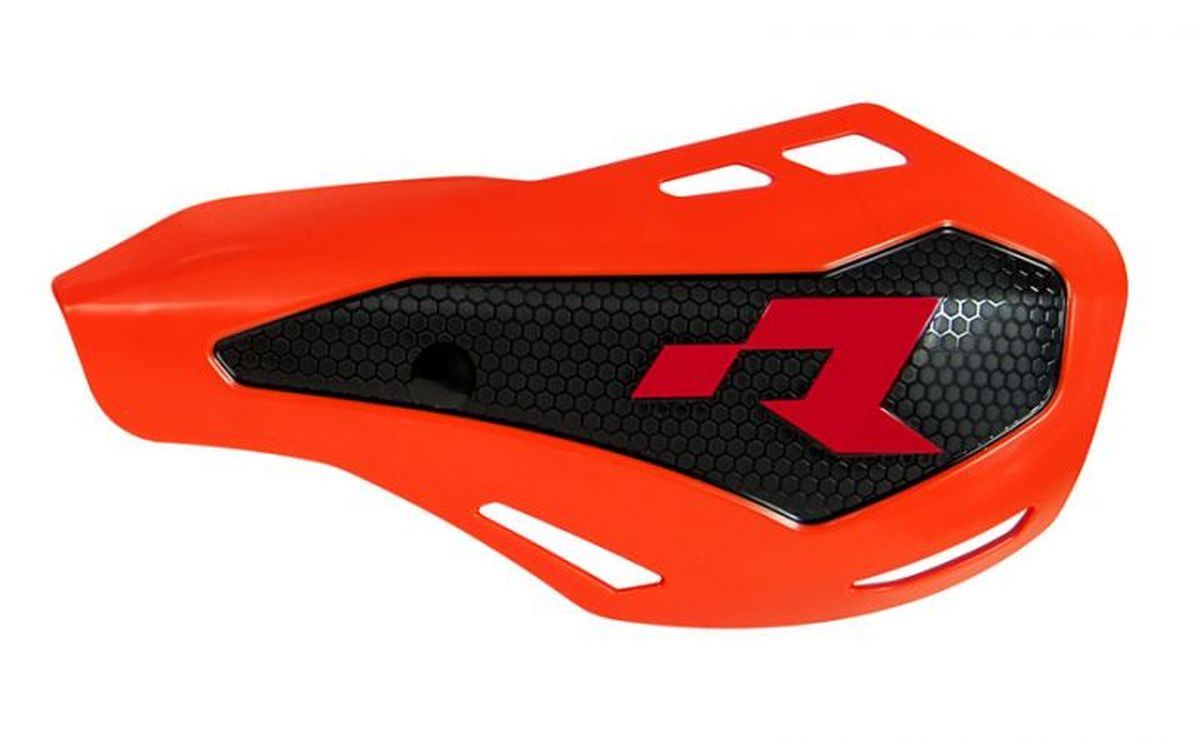 RACETECH (RTECH) OSŁONY RĄK (HANDBARY) HP1 KOLOR POMRAŃCZOWY (Z 2 RODZAJAMI MOCOWAŃ DO KIEROWNICY ORAZ MANETEK)