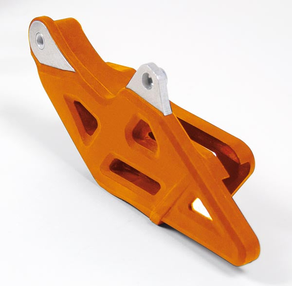 RACETECH (RTECH) PROWADNICA ŁAŃCUCHA KTM SX/SXF 125/150/250/350/450 '08-'22, HUSQVARNA TC/FC 125/250/350/450 '15-'22, GAS GAS MC/EC '21-'22 KOLOR POMARAŃCZOWY (WZMACNIANA ALUMINIUM) (KT04028127)
