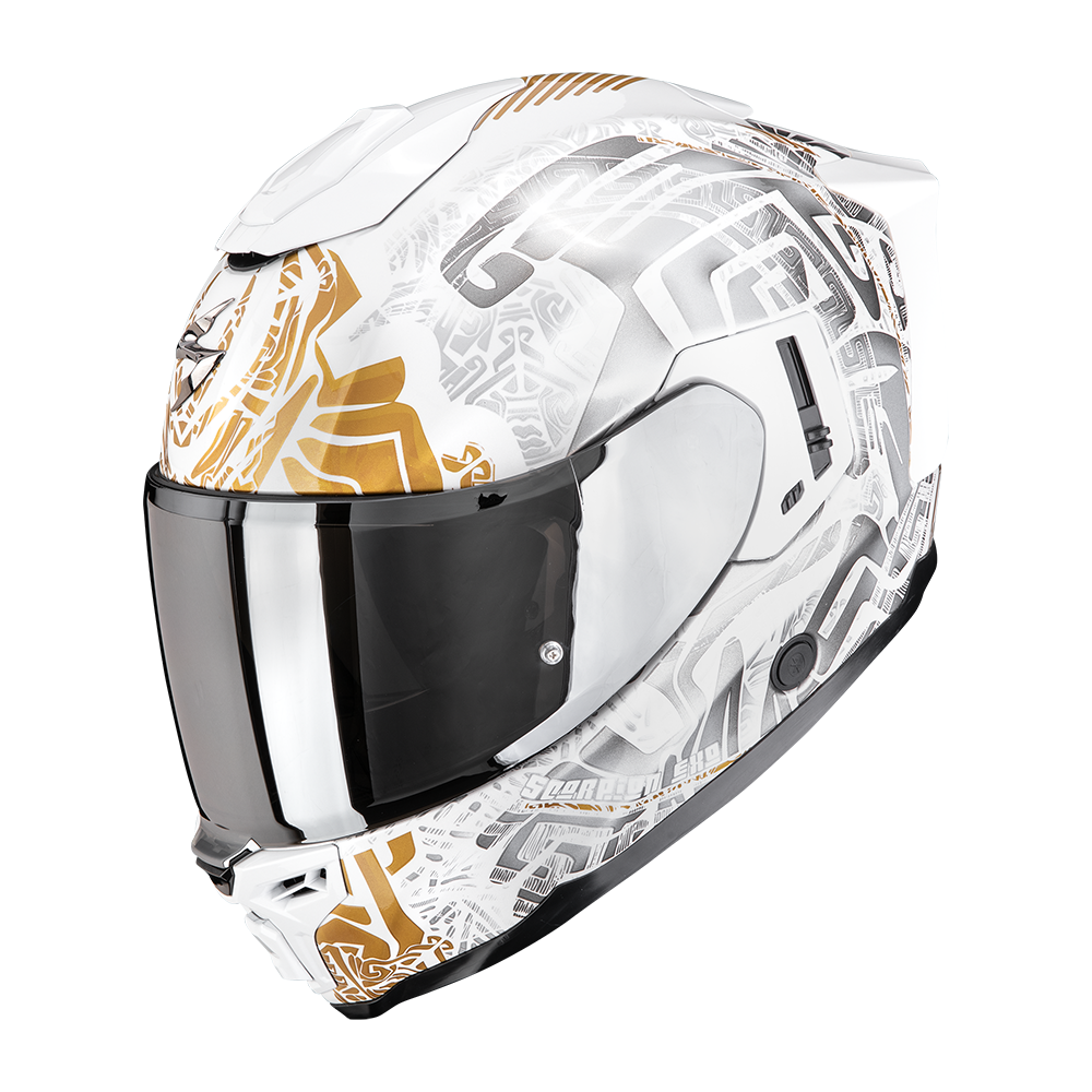 SCORPION KASK EXO-1500 AIR APUS WHITE-GREY-GOLD
