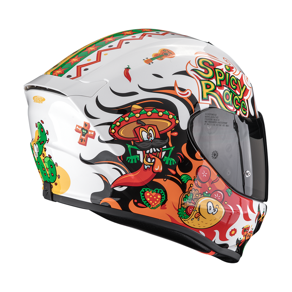SCORPION KASK EXO-JNR AIR YUCATAN WH-ORANGE-BK