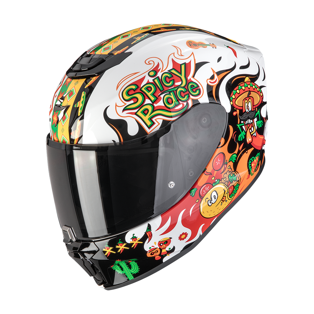 SCORPION KASK EXO-JNR AIR YUCATAN WH-ORANGE-BK