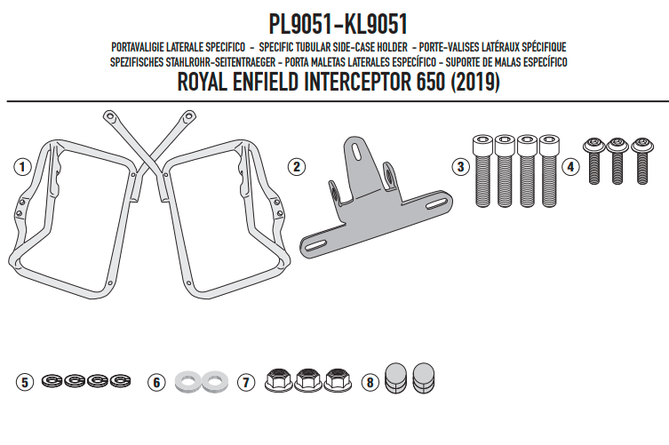 GIVI STELAŻ KUFRÓW BOCZNYCH MONOKEY - ROYAL ENFIELD INTERCEPTOR 650 2019