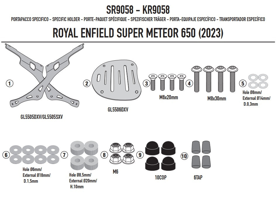 KAPPA STELAŻ KUFRA CENTRALNEGO ROYAL ENFIELD SUPER METEOR 650 '23-'25 ( BEZ PŁYTY ) – zdjęcie 5