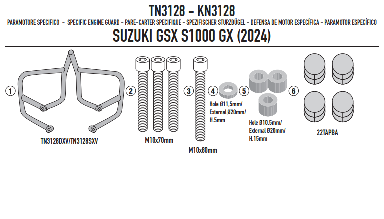 GIVI OSŁONA SILNIKA GMOLE - SUZUKI GSX S1000GX (24 > 25)