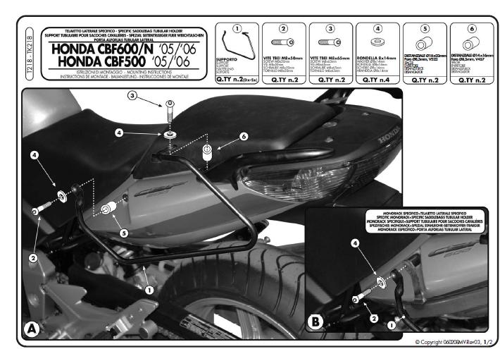 GIVI STELAŻ SAKW BOCZNYCH - HONDA CBF 500/600/1000 (04>12)