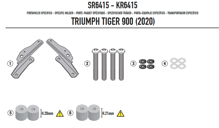 GIVI STELAŻ KUFRA CENTRALNEGO (BEZ PŁYTY) - TRIUMPH TIGER 900 (20 > 22)