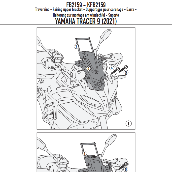 KAPPA POPRZECZKA DO ZAMONTOWANIA TOREB I MOCOWAŃ GPS / SMARTPHONE YAMAHA TRACER 9/9GT/9GT+ '21-'24 – zdjęcie 4