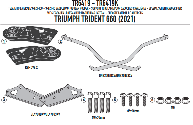KAPPA STELAŻ POD TORBY (SAKWY) BOCZNE TRIUMPH TRIDENT 660 '21-'25 - RÓWNIEŻ POD KUFRY RA314 EASY LOCK