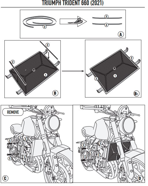 GIVI OSŁONA CHŁODNICY - TRIUMPH Trident 660 (21 > 22)