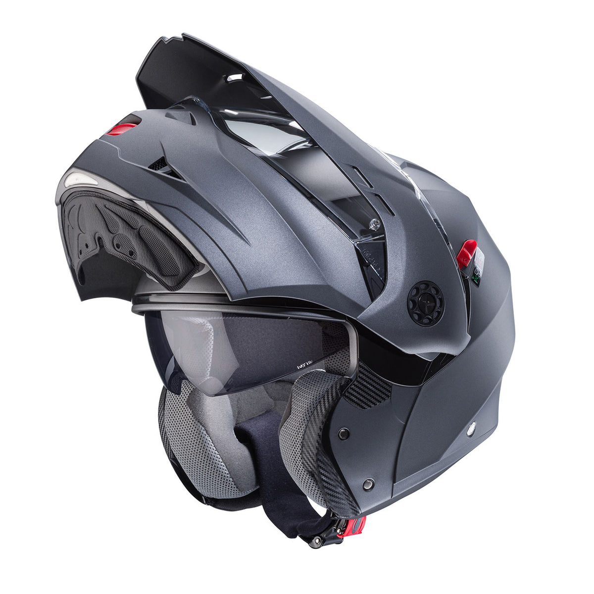 CABERG KASK SZCZĘKOWY FLIP-UP ENDURO MODEL TOURMAX X SOLID KOLOR SZARY MAT - GUNMETAL (PINLOCK W ZESTAWIE) – zdjęcie 3