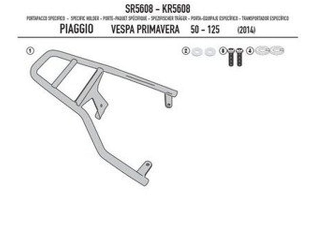 KAPPA STELAŻ KUFRA CENTRALNEGO PIAGGIO Vespa Primavera 50-125-150 (14-25), Vespa Sprint 50-125-150 (14-25) ( BEZ PŁYTY )