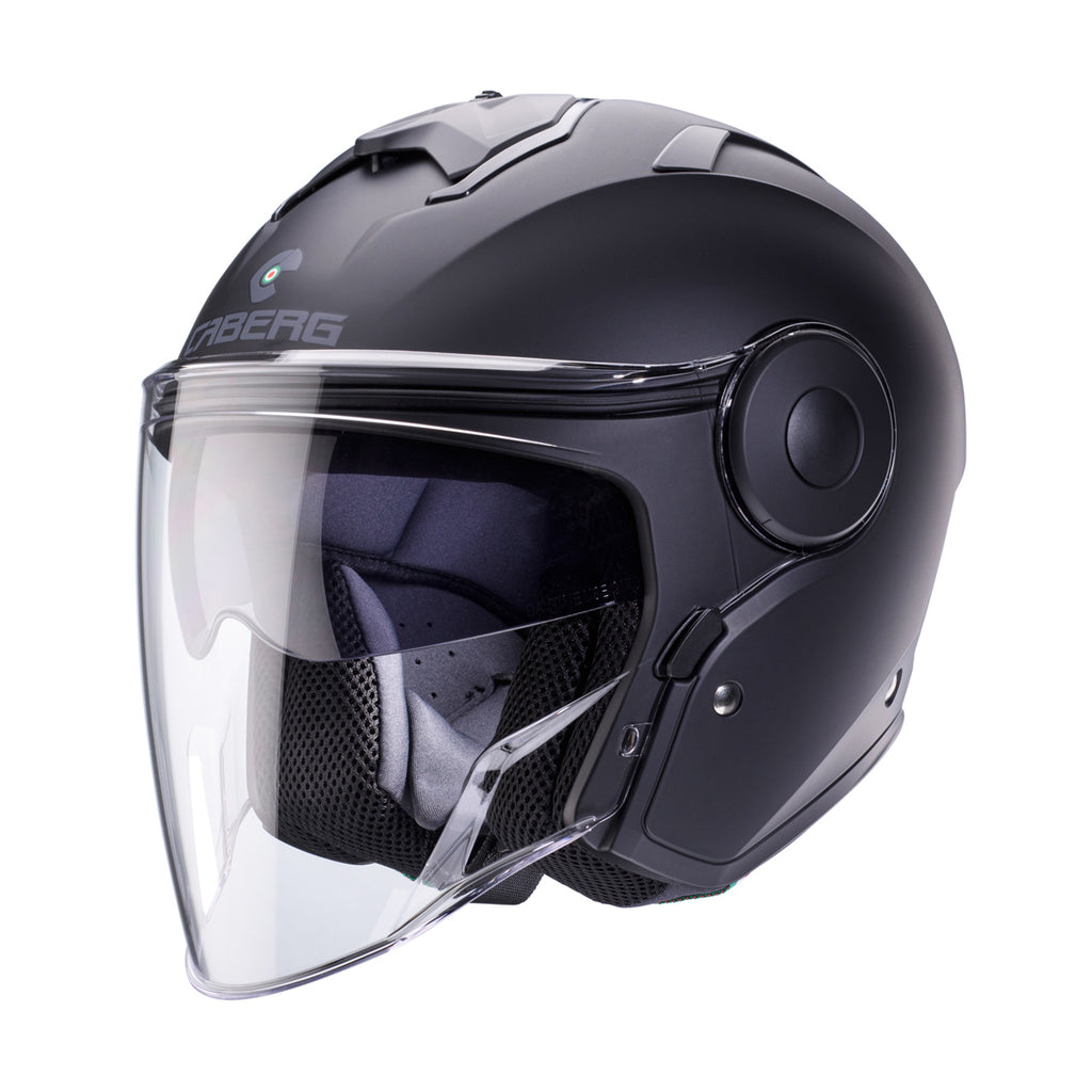 CABERG KASK OTWARTY JET Z BLENDĄ MODEL SOHO SOLID KOLOR CZARNY MAT