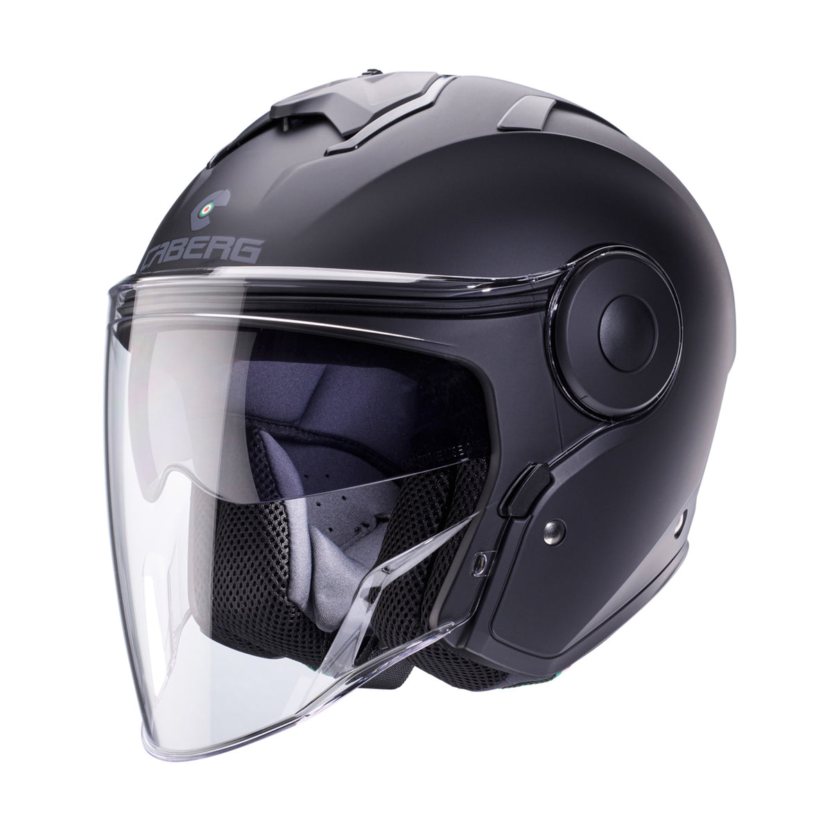 CABERG KASK OTWARTY JET Z BLENDĄ MODEL SOHO SOLID KOLOR CZARNY MAT
