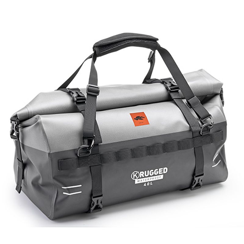 KAPPA TORBA / WAŁEK NA SIEDZENIE / BAGAŻNIK 40L (28X50X25CM) 100% WODOSZCZELNA KOLOR CZARNO-SREBRNY (K' RUGGED) - WYCOFANY Z OFERTY